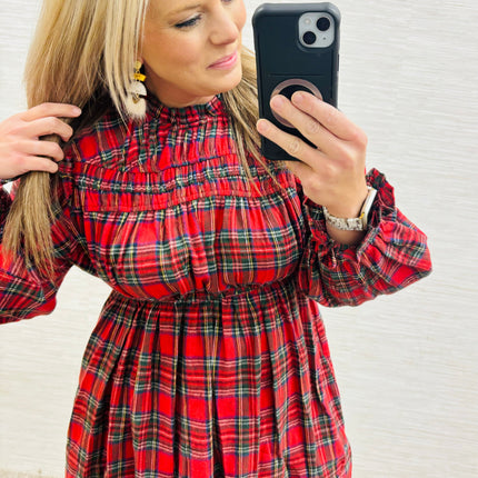 Red Plaid Holiday Dress