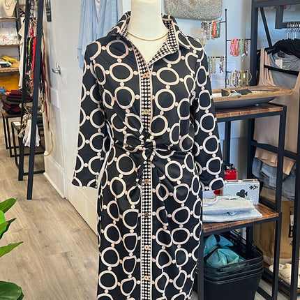 Twist Front Black Dress