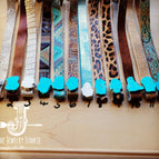Brown Hair-on-Hide w/ Turquoise Slab