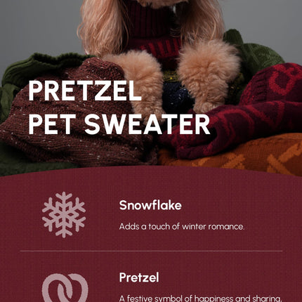 Pretzel Pet Sweater - Burgundy Red