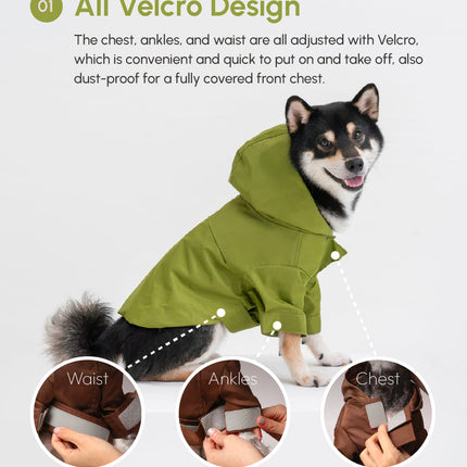 Tribeca adjustable velcro raincoat - Olive