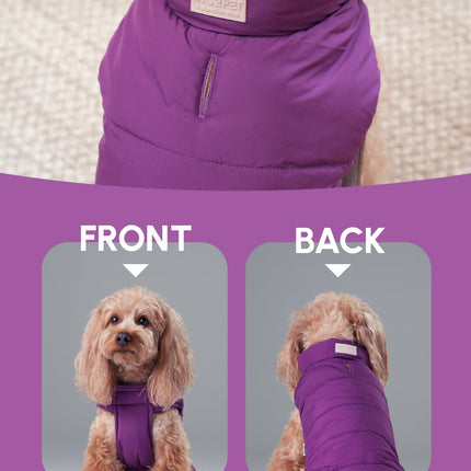 Reversible Dog Vest Jacket - Purple Caramel