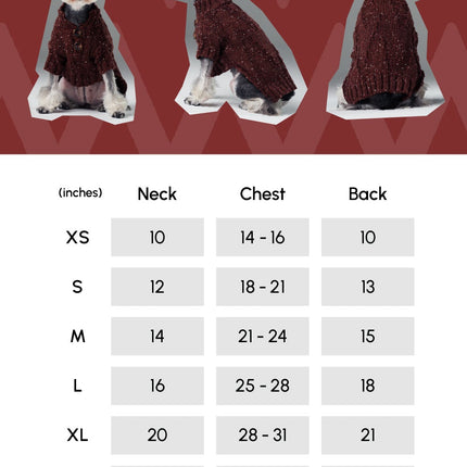 GLACIER PET SWEATER - BURGUNDY