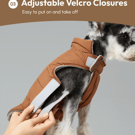 Reversible Dog Vest Jacket - Green Brown
