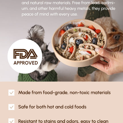 [Wave] Slow Feeder Dog Bowls - Pink / Beige / Orange