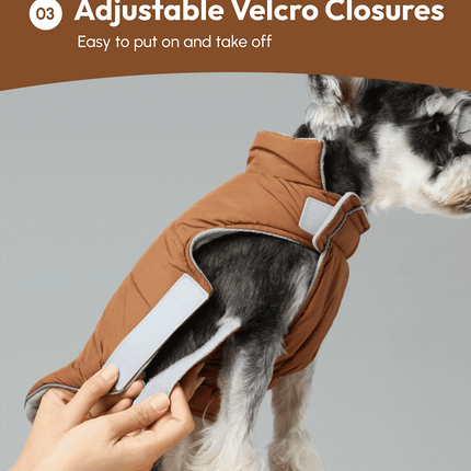 Reversible Dog Vest Jacket - Orange Grey