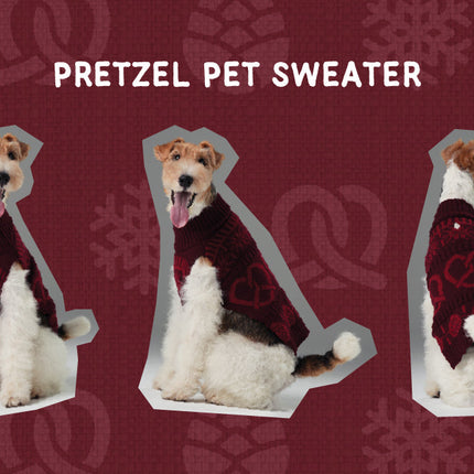 Pretzel Pet Sweater - Burgundy Red