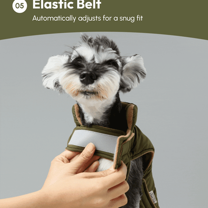 Reversible Dog Vest Jacket - Green Brown
