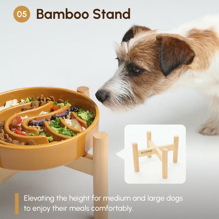 [Wave] Slow Feeder Dog Bowls - Pink / Beige / Orange