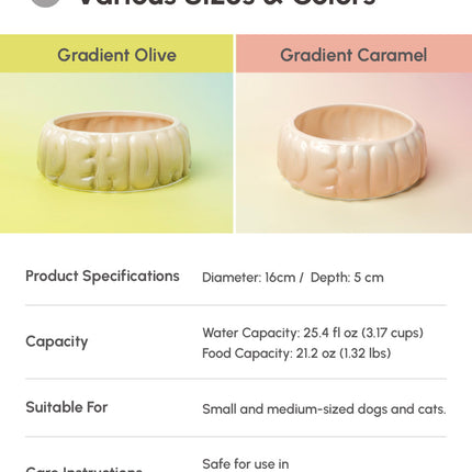 Puff Pet Bowl - Gradient Olive