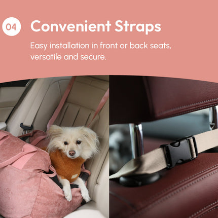 Puff Guard Dog Car Seat - Pink