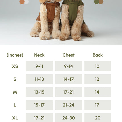 Reversible Dog Vest Jacket - Green Brown