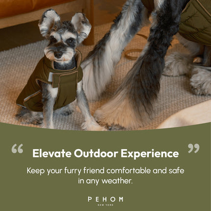 Reversible Dog Vest Jacket - Green Brown