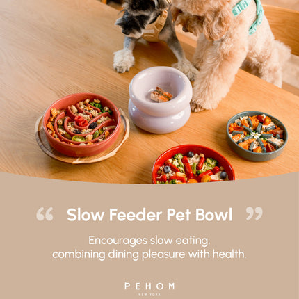 [Wave] Slow Feeder Dog Bowls - Pink / Beige / Orange