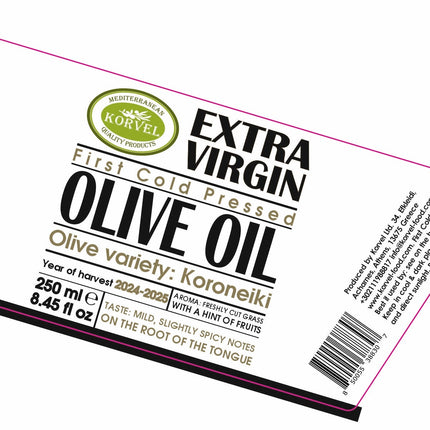 KORVEL Greek Extra Virgin Olive Oil, Amphora 8.45 fl oz (250ml) - 2 Pack