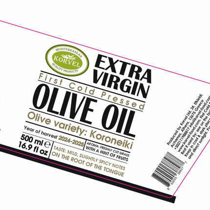 KORVEL Greek Extra Virgin Olive Oil, Amphora Bottle, 16.9 fl oz