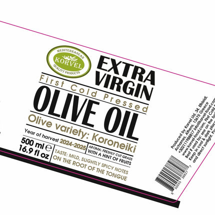 KORVEL Greek Extra Virgin Olive Oil, Amphora 16.9 fl oz (500ml) - 6 Pack