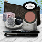 Pink Mocha - a neutral muddy pink with a golden gleam / Steel Magnolia - Deep grey with shimmer