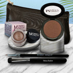 Hot Crossed Bronze - a neutral bronze with sheen / Chocolate Sizzle - Milk chocolate brown with golden shimmer and golden flecks