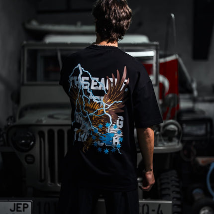 Eagle Lightning Graphic Tee – Bold Print Shirt