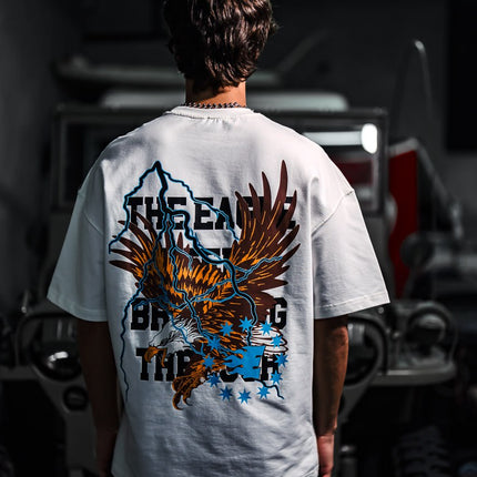 Eagle Lightning Graphic Tee – Bold Print Shirt