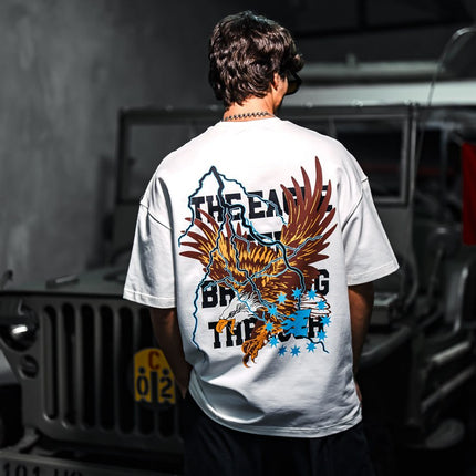 Eagle Lightning Graphic Tee – Bold Print Shirt