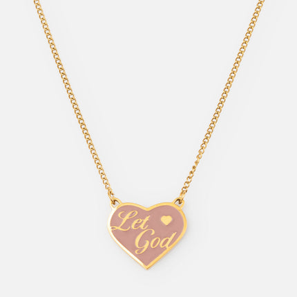 Enamel Let God Necklace