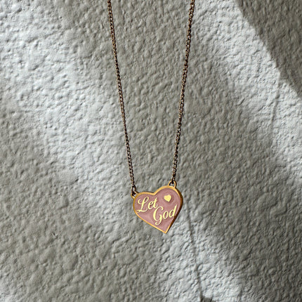 Enamel Let God Necklace