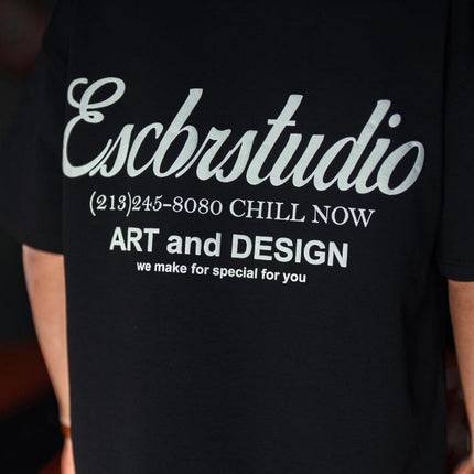 Escbrstudio Graphic Cotton Tee / Chill Now Art Design T-Shirt