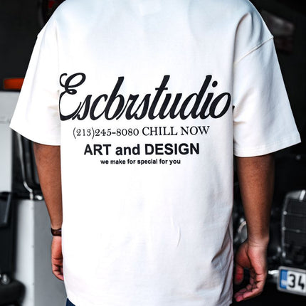 Escbrstudio Graphic Cotton Tee / Chill Now Art Design T-Shirt