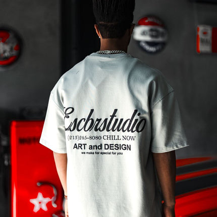 Escbrstudio Graphic Cotton Tee / Chill Now Art Design T-Shirt