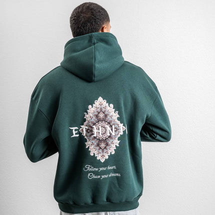 Ethnic Embroidered Oversized Hoodie Sweatshirt