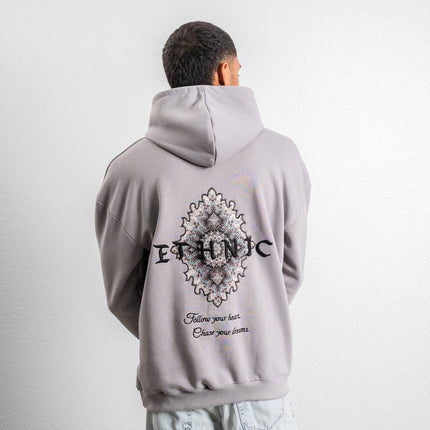 Ethnic Embroidered Oversized Hoodie Sweatshirt