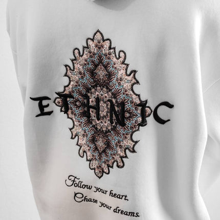Ethnic Embroidered Oversized Hoodie Sweatshirt