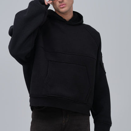 Exposed Seam Fleece Hoodie