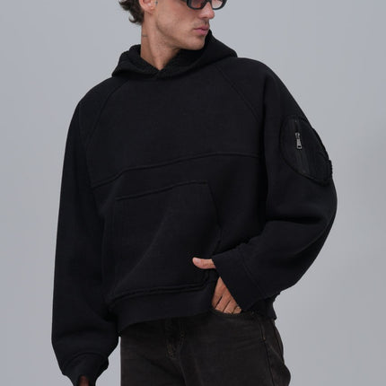 Exposed Seam Fleece Hoodie