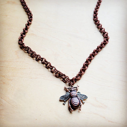 **Antique Layering Necklace w/ Bumble Bee Pendant 258tt