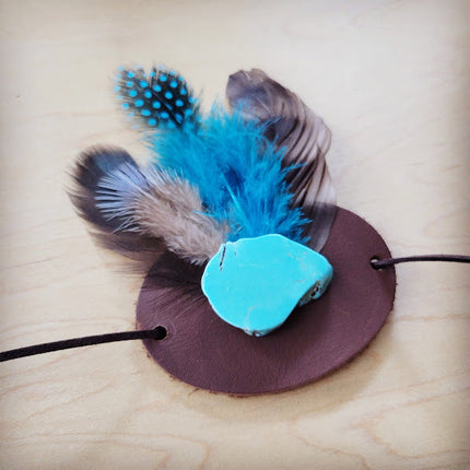 Boho Western Felt Hat w/ Choice of Turquoise Hat Accent-Black 981b