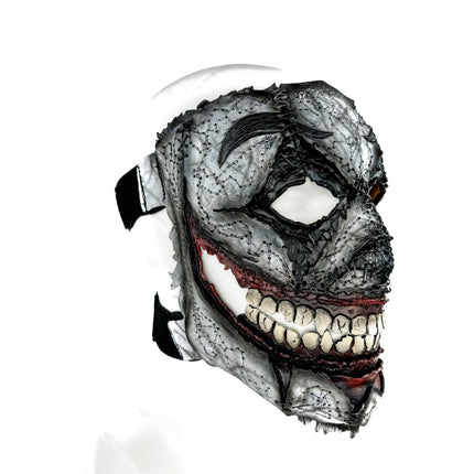 Genuine Leather Mask - GigaMyme Clown - Handmade Mime Full Face Cover for Halloween, Performance or Cosplay Costume