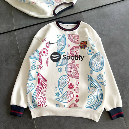 FC Barcelona Oversized Sweatshirt - Iconic Logo Casual Sportswear