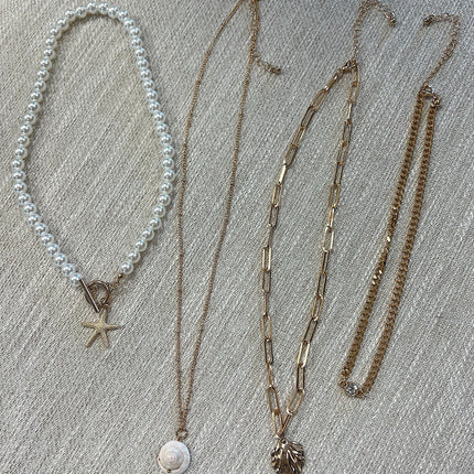 Ocean Pearl Layered Necklace Set
