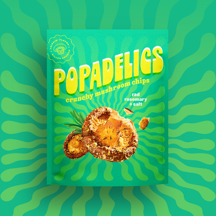 Popadelics Crunchy Mushroom Chips — Rad Rosemary + Salt | 6-Pack
