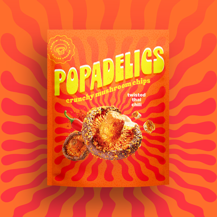 Popadelics Crunchy Mushroom Chips — Twisted Thai Chili | 6-Pack