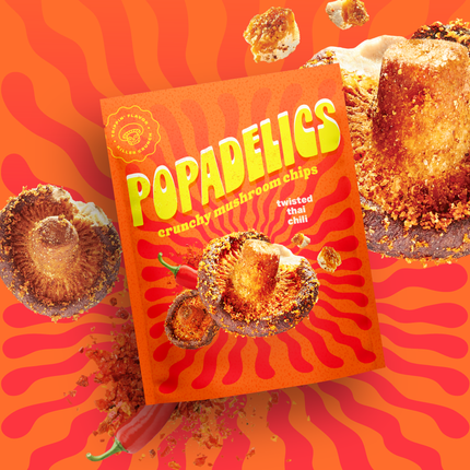 Popadelics Crunchy Mushroom Chips — Twisted Thai Chili | 6-Pack
