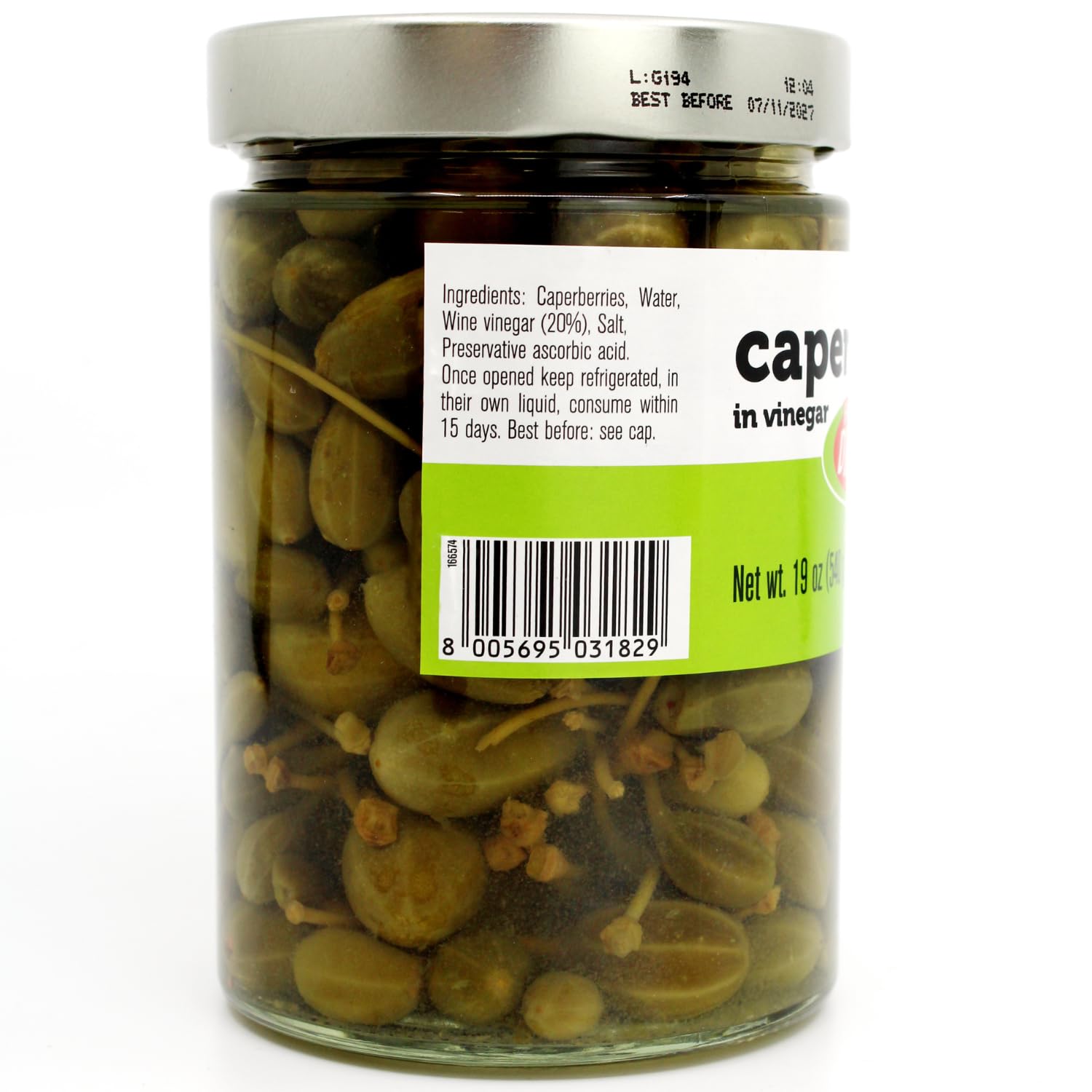 Fratelli D'Amico, Caperberries in vinegar 19oz (540g)