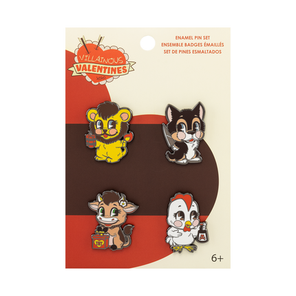 VILLAINOUS VALENTINES 4-PACK PIN SET