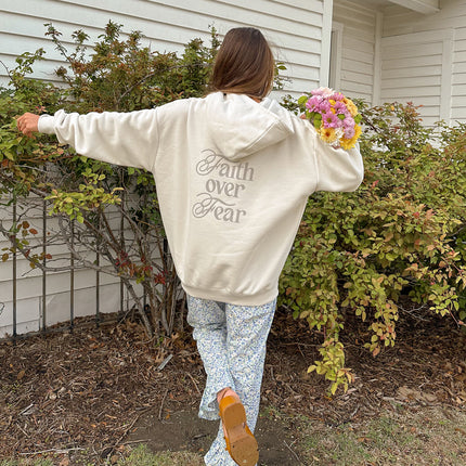 Faith Over Fear Taupe Unisex Hoodie