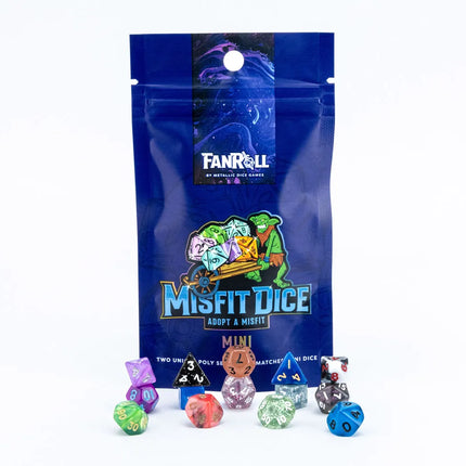 Mystery Misfit Mini Polyhedral Dice (Single Pack with 2 Full Sets)