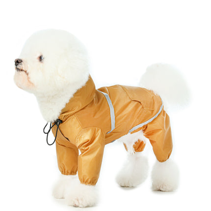 Ultralight Full covered hooded waterproof dog jacket - Yellow