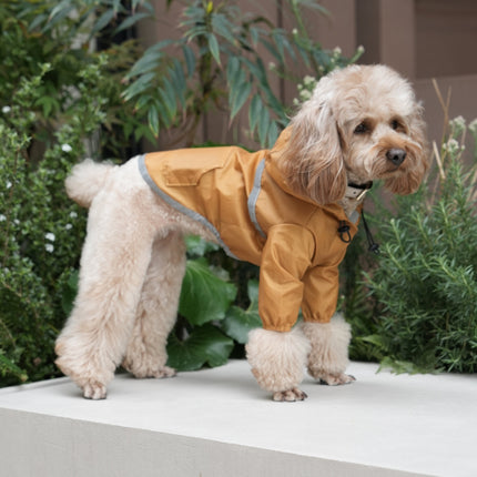 Ultralight Full covered hooded waterproof dog jacket - Yellow